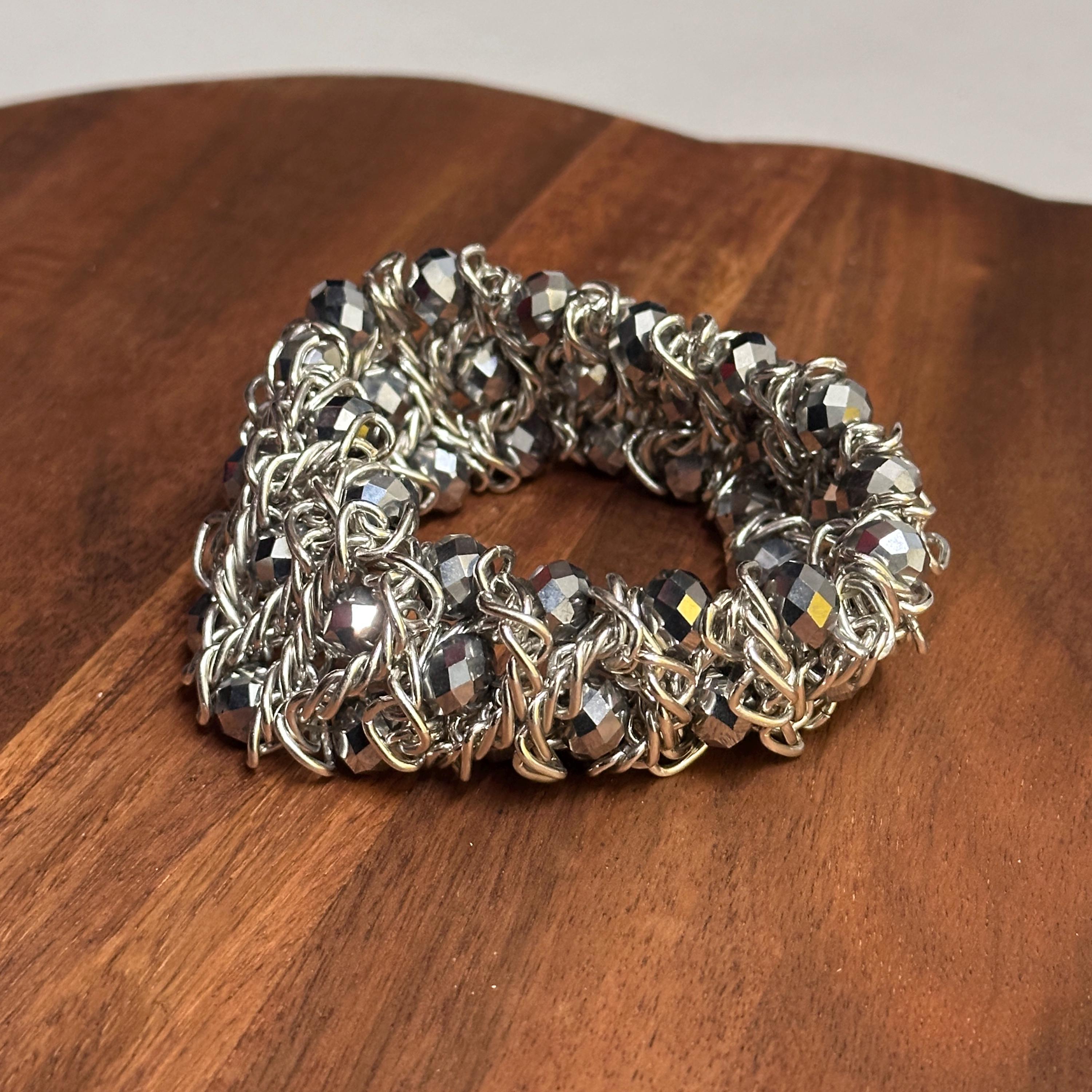Vintage Unique Cuff Chain Diamanté Bracelet Jewellery Gift