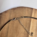 Vintage Gold Tone Solid Choker Collar Necklace Teardrop Pendant Costume Jewellery