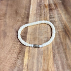 Vintage 80s Cream Caribbean Shell Bracelet Unique Gift