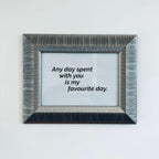 Ribbed Silver Framed Love Quote Print Valentine&#39;s Day Gift Friend Girlfriend Boyfriend Anniversa