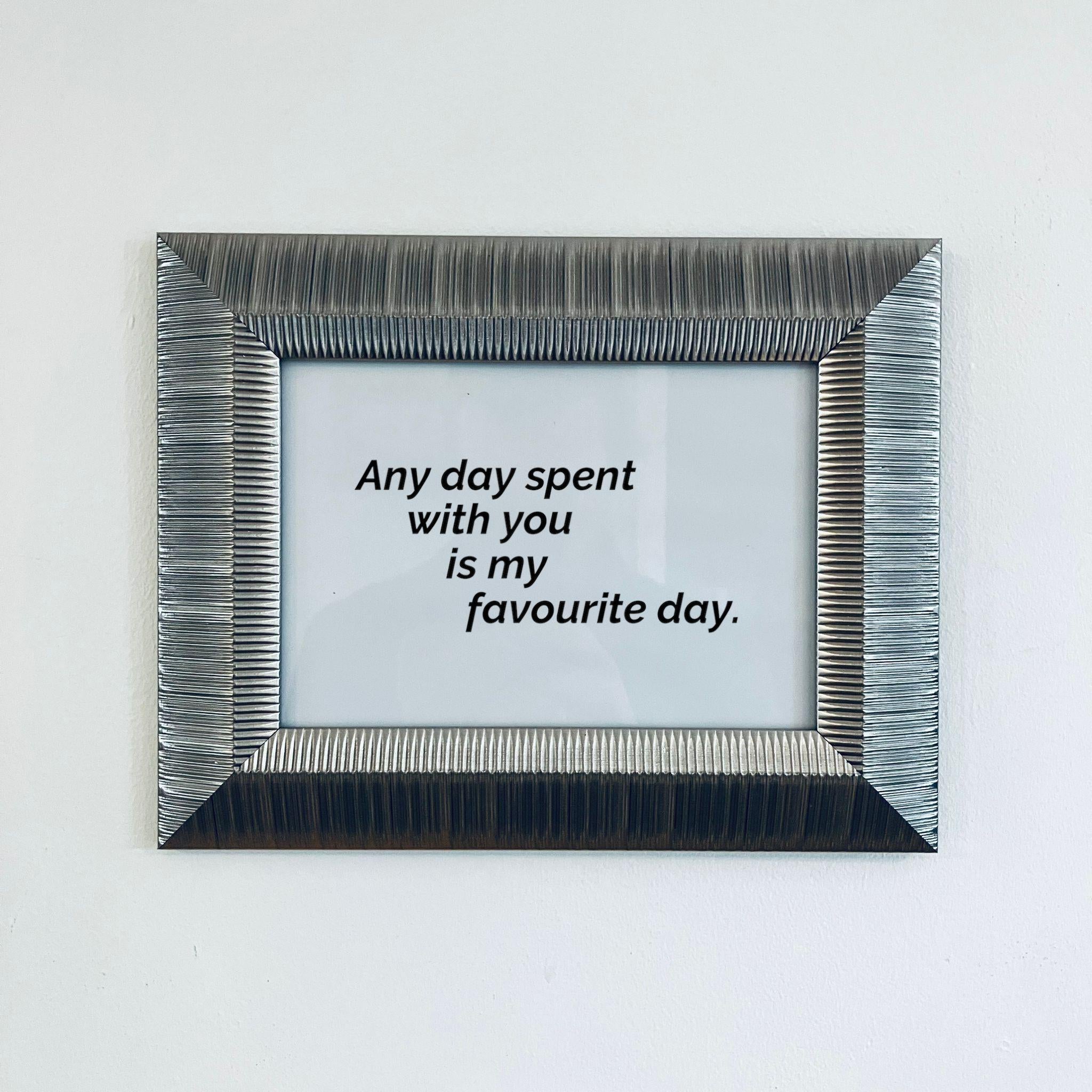 Ribbed Silver Framed Love Quote Print Valentine&#39;s Day Gift Friend Girlfriend Boyfriend Anniversa