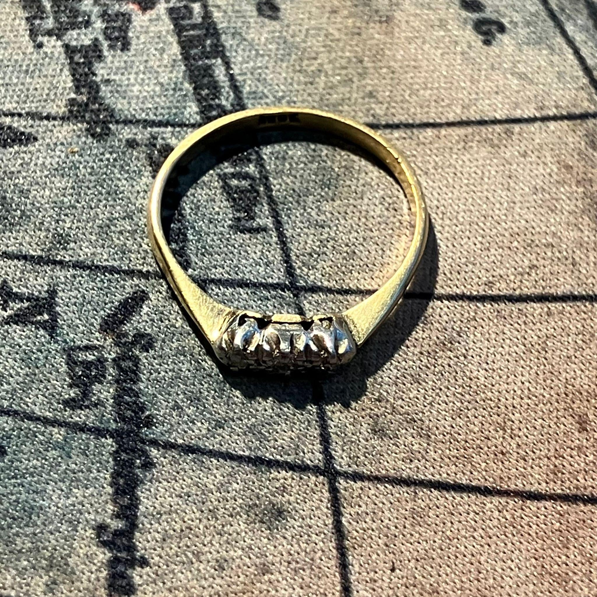 Vintage Gold Clear Gem Diamond Cluster Eternity Ring Gift - Size P