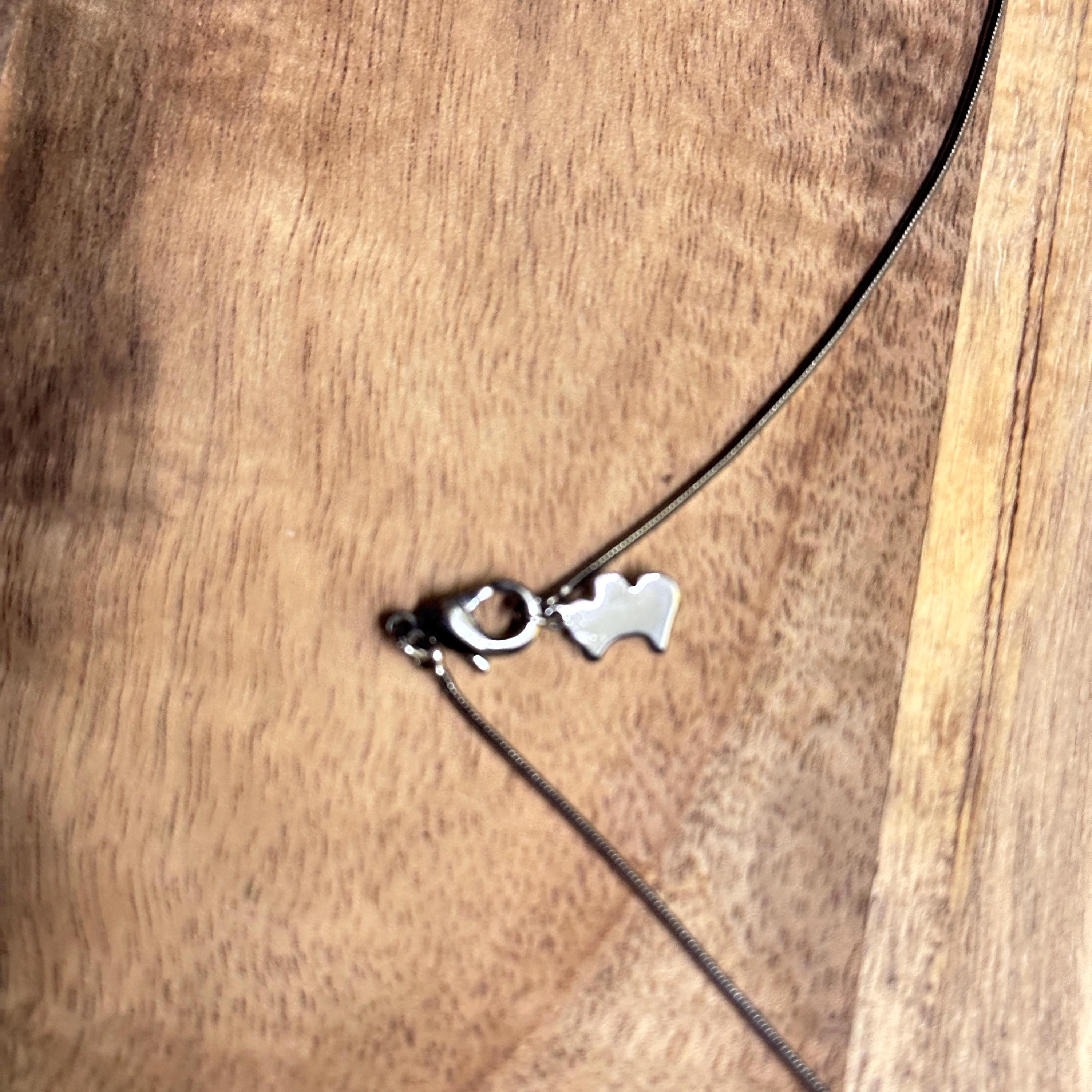 Vintage Large Oval Hoop Pendant Necklace Diamante Silver Grey Tone Costume Jewellery