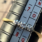 Vintage Gold Clear Gem Diamond Cluster Eternity Ring Gift - Size P