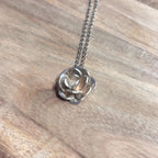 Vintage Unique Solid Silver Rose Pendant Necklace 925 Sterling Silver Gift