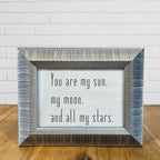 Ribbed Silver Framed Love Quote Print Valentine&#39;s Day Gift Friend Girlfriend Boyfriend Anniversa