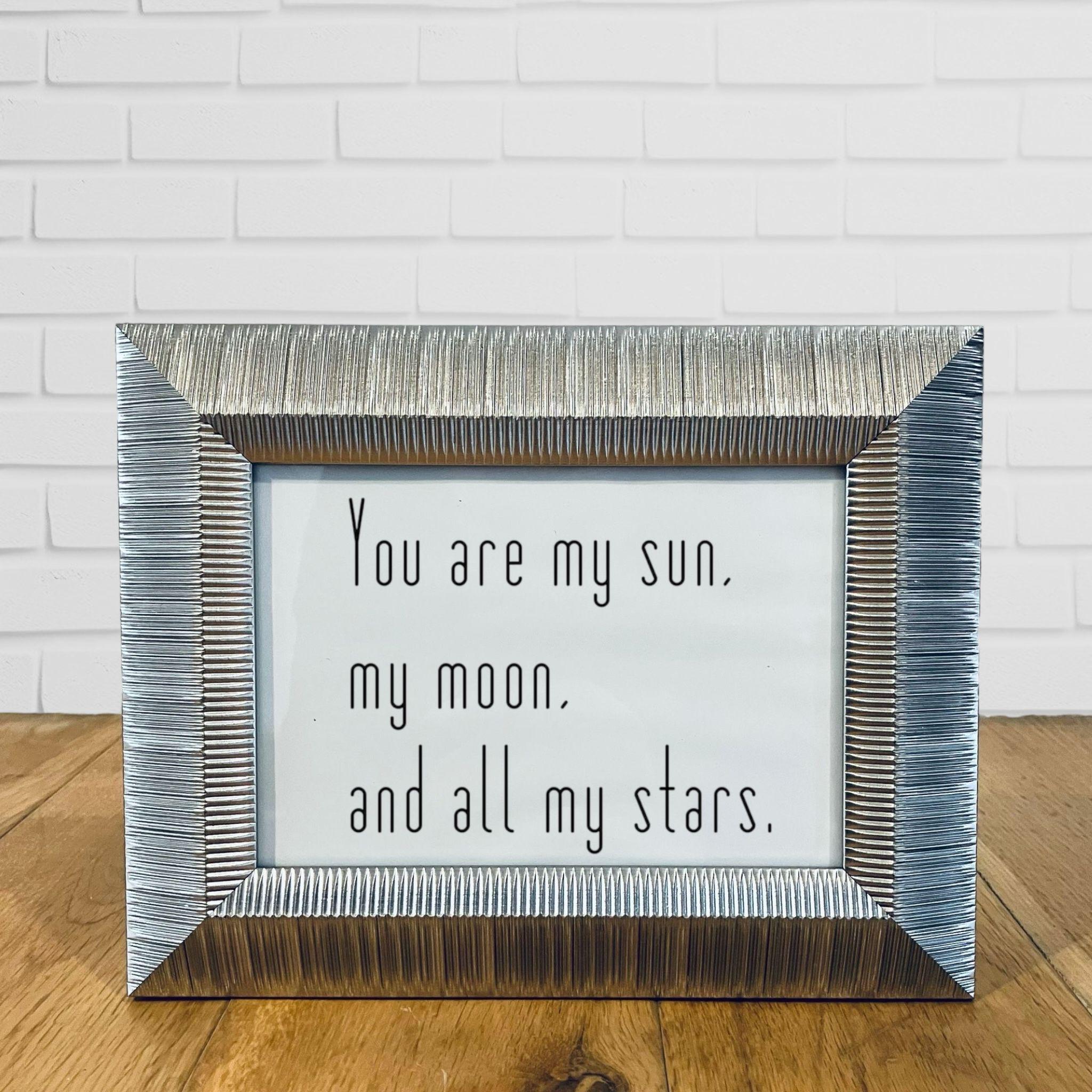 Ribbed Silver Framed Love Quote Print Valentine&#39;s Day Gift Friend Girlfriend Boyfriend Anniversa