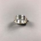 Vintage 925 Sterling Silver Band Ring with Green Stone Size O