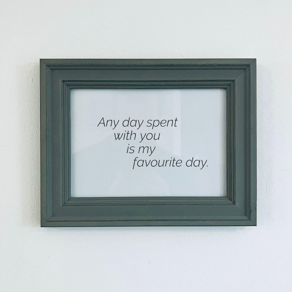 Rustic Green Framed Love Quote Print Valentine&#39;s Day Gift Friend Girlfriend Boyfriend Anniversar