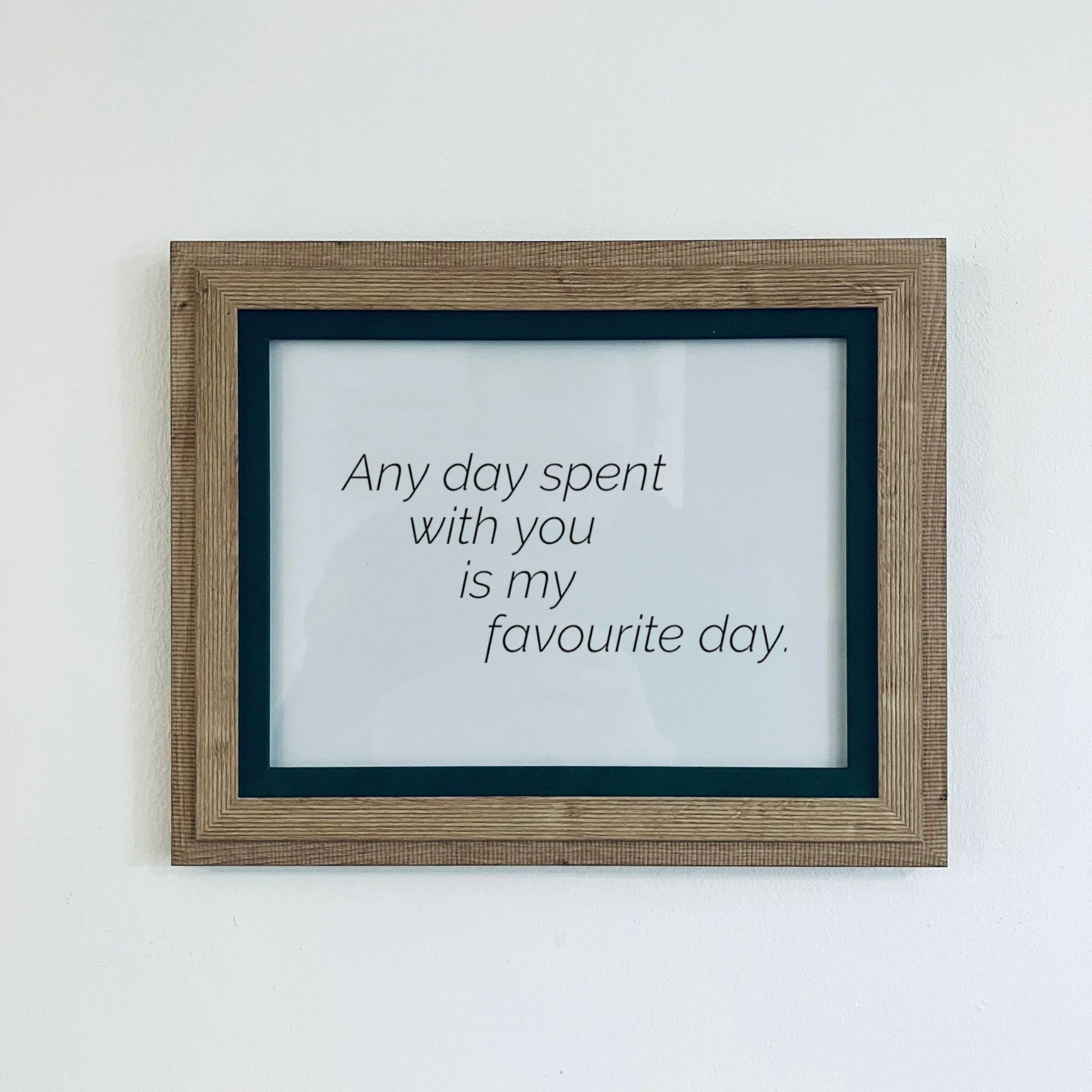 Natural Wood Framed Love Quote Print Valentine&#39;s Day Gift Friend Girlfriend Boyfriend Anniversar