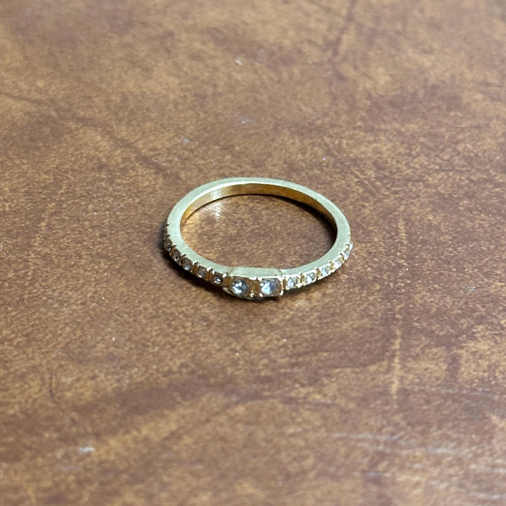 Vintage Stackable Signet Ring Collection Silver/Gold Tone Ring Bundle 4 Pieces - Size P