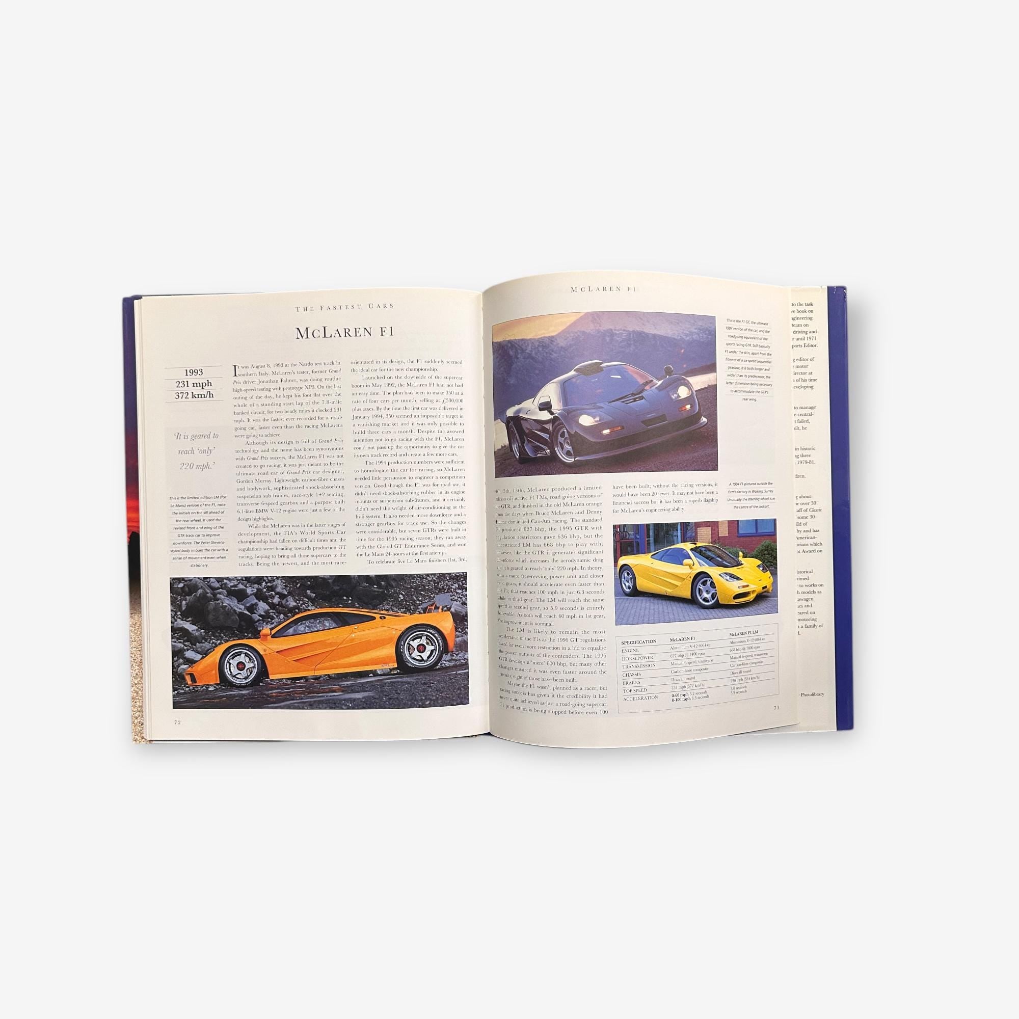 The Fastest Cars From Around The World - Hardback Book (Michael Bowler) 1998