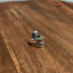 Intricate Jumping Koi Carp Fish Statement Ring Silver Tone Open Adjustable - Size J 1/2