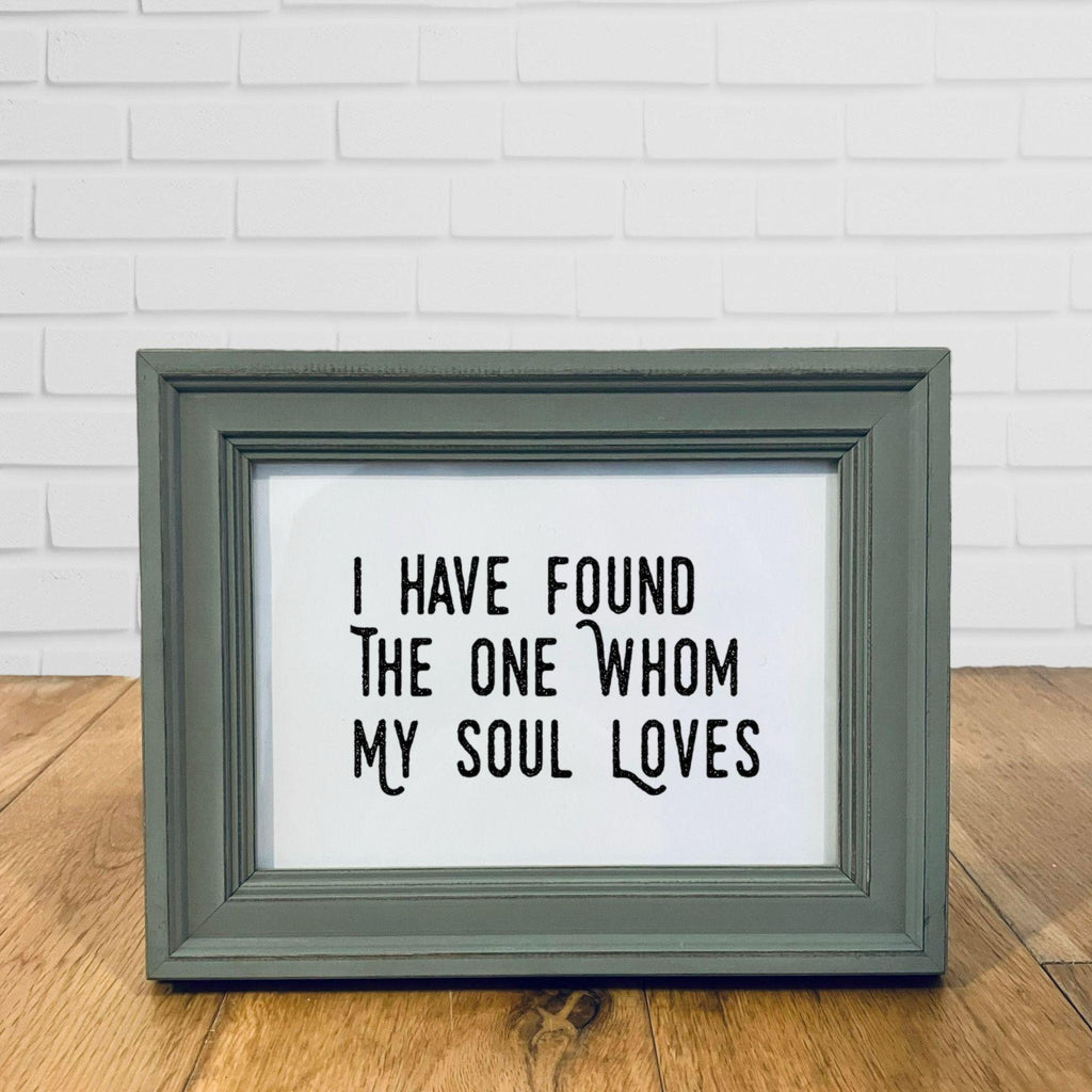 Rustic Green Framed Love Quote Print Valentine&#39;s Day Gift Friend Girlfriend Boyfriend Anniversar