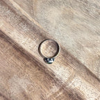 Vintage Unique 925 Silver Dark Green Gemstone Ring - Size L 1/2