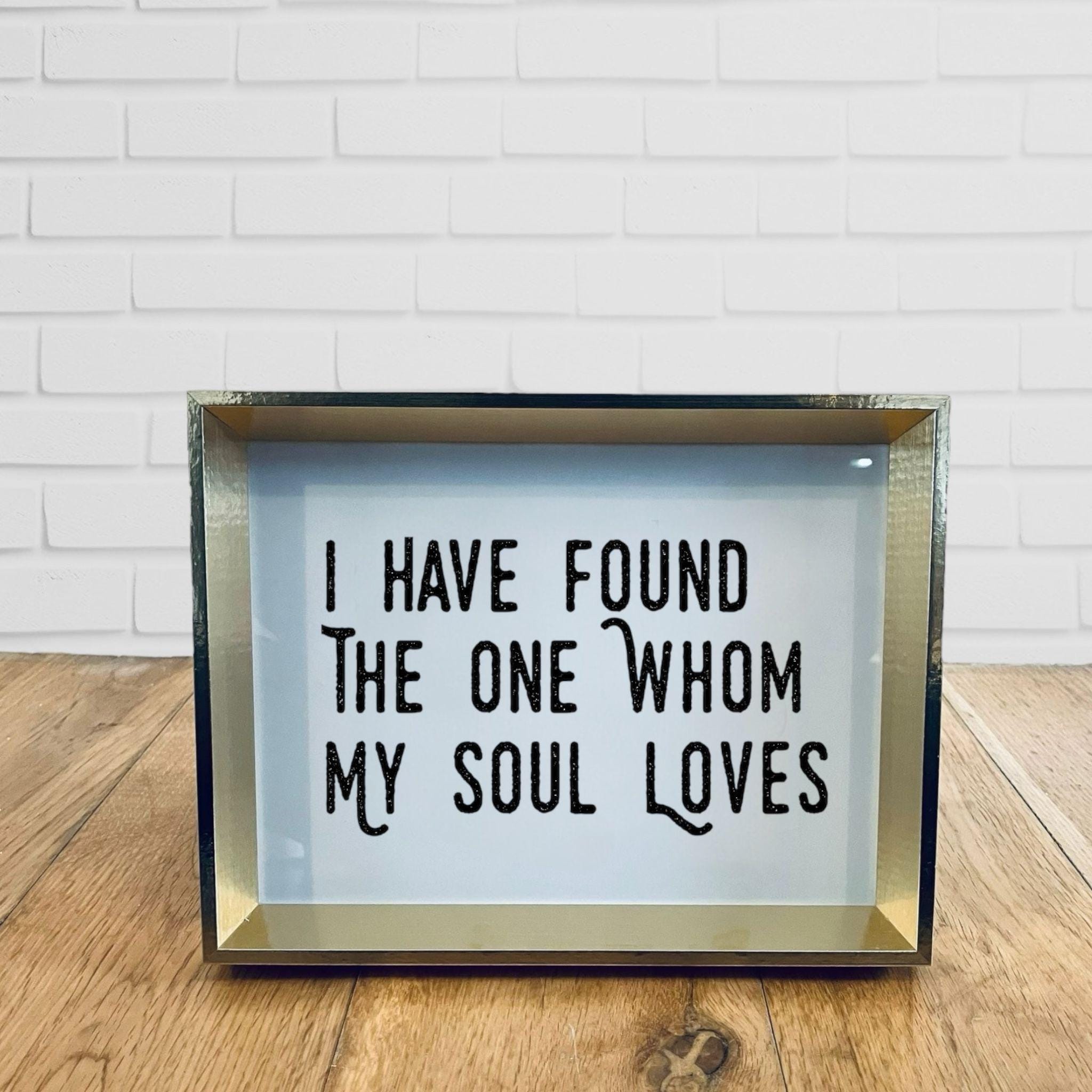 Retro Gold Framed Love Quote Print Valentine&#39;s Day Gift Friend Girlfriend Poem Anniversary Wall