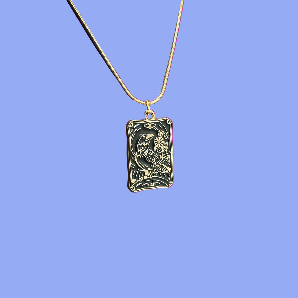 death tarot card pendant necklace