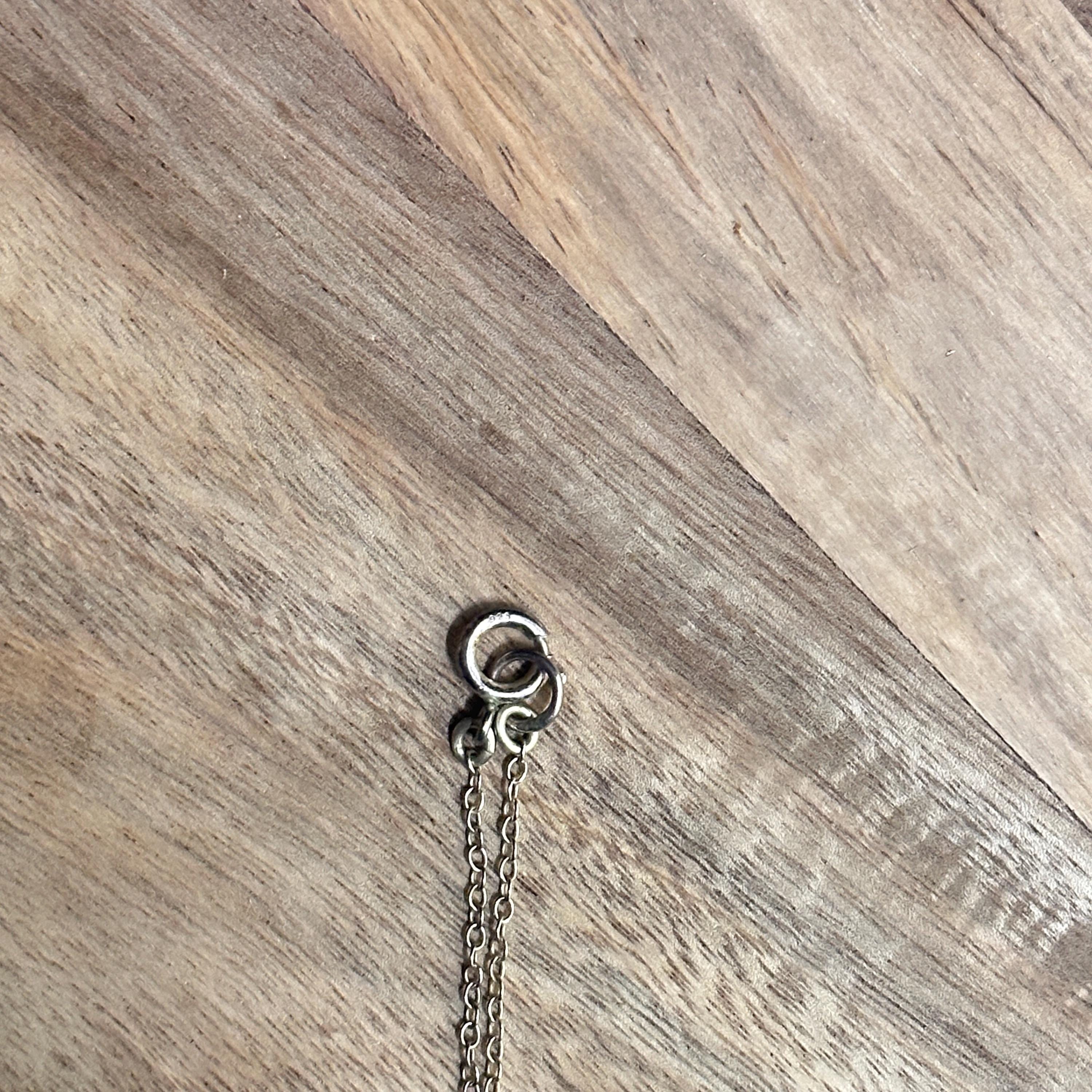 Vintage Mid-Century Split Floral Leaf 925 Sterling Silver Pendant Necklace Unique Gift