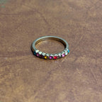 Vintage Stackable Costume Silver/Gold Tone Party Ring Collection 4 Pieces - Size R 1/2