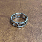 Vintage Stackable Chain Link Silver Tone Ring Costume Jewellery - Size U