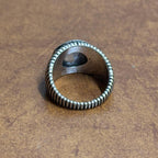 Vintage Chunky Clear Gemstone Statement Ring Silver Tone - Size Q 1/2
