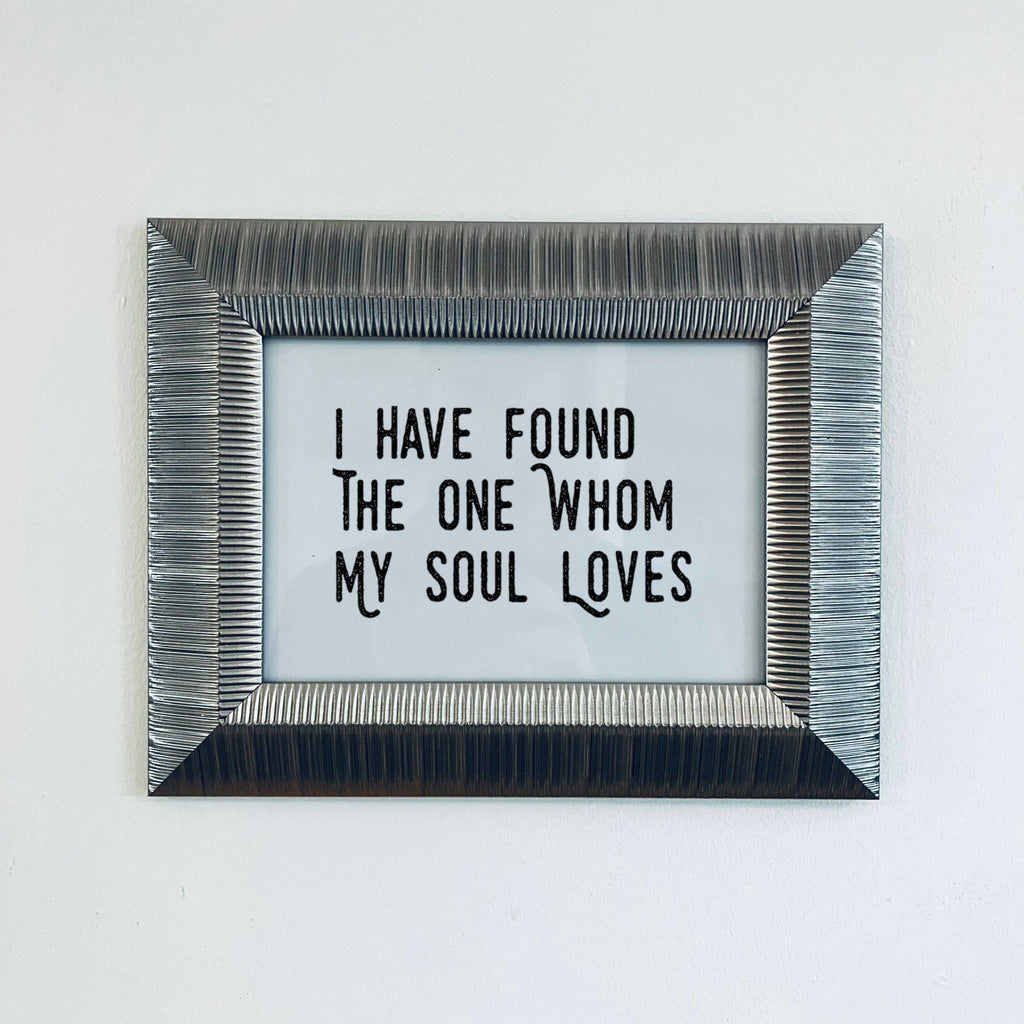 Ribbed Silver Framed Love Quote Print Valentine&#39;s Day Gift Friend Girlfriend Boyfriend Anniversa