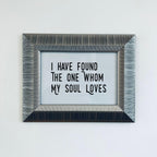 Ribbed Silver Framed Love Quote Print Valentine&#39;s Day Gift Friend Girlfriend Boyfriend Anniversa