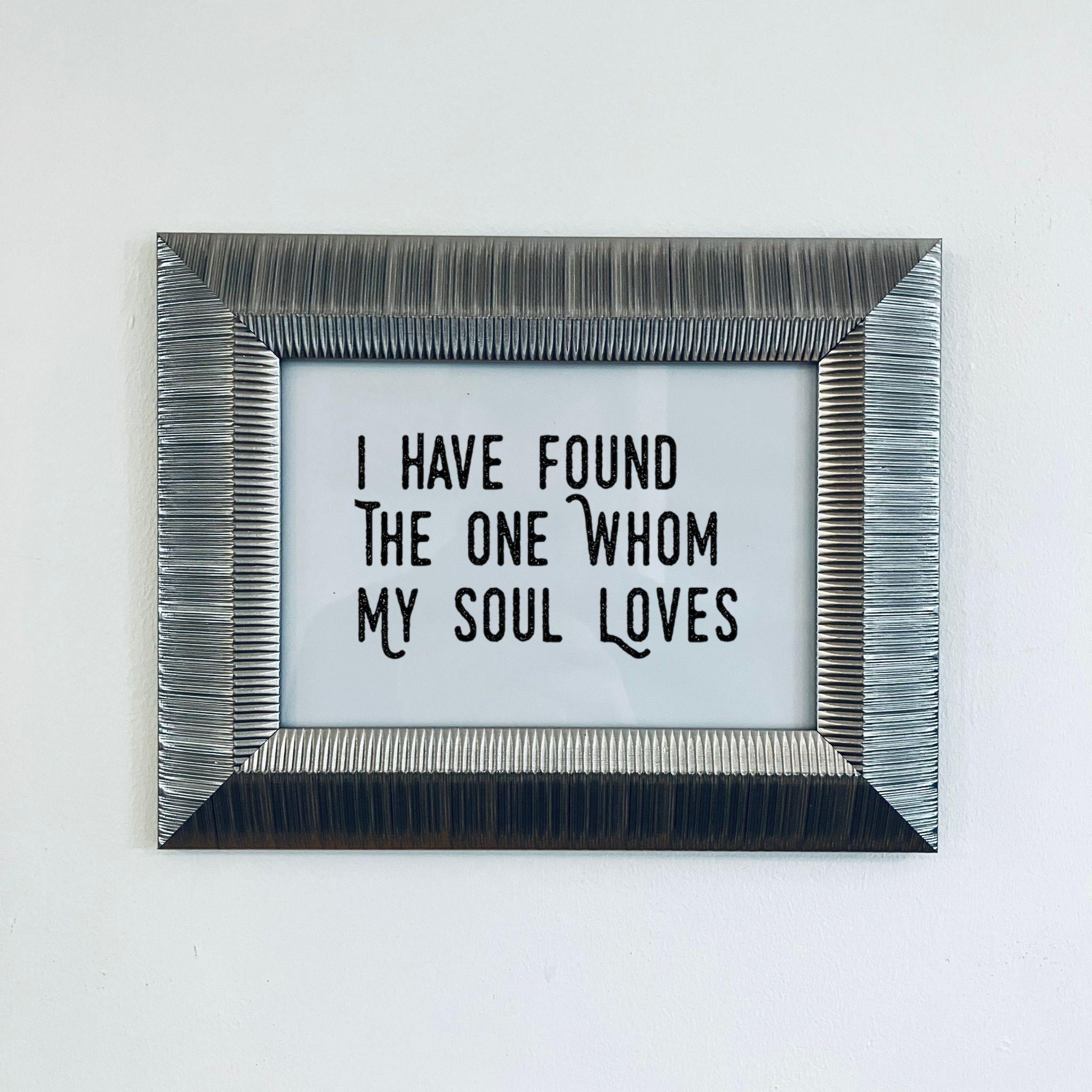 Ribbed Silver Framed Love Quote Print Valentine&#39;s Day Gift Friend Girlfriend Boyfriend Anniversa