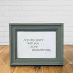 Rustic Green Framed Love Quote Print Valentine&#39;s Day Gift Friend Girlfriend Boyfriend Anniversar