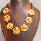 Vintage Handmade Chunky Ethnic Tribal Beaded Necklace Costume Jewellery