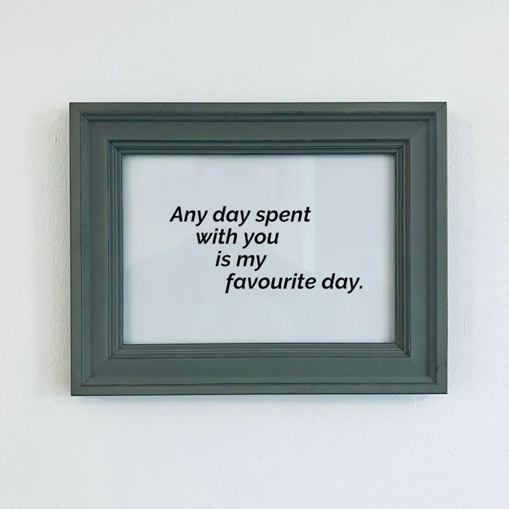 Rustic Green Framed Love Quote Print Valentine&#39;s Day Gift Friend Girlfriend Boyfriend Anniversar