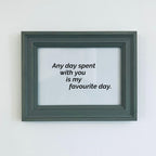 Rustic Green Framed Love Quote Print Valentine&#39;s Day Gift Friend Girlfriend Boyfriend Anniversar
