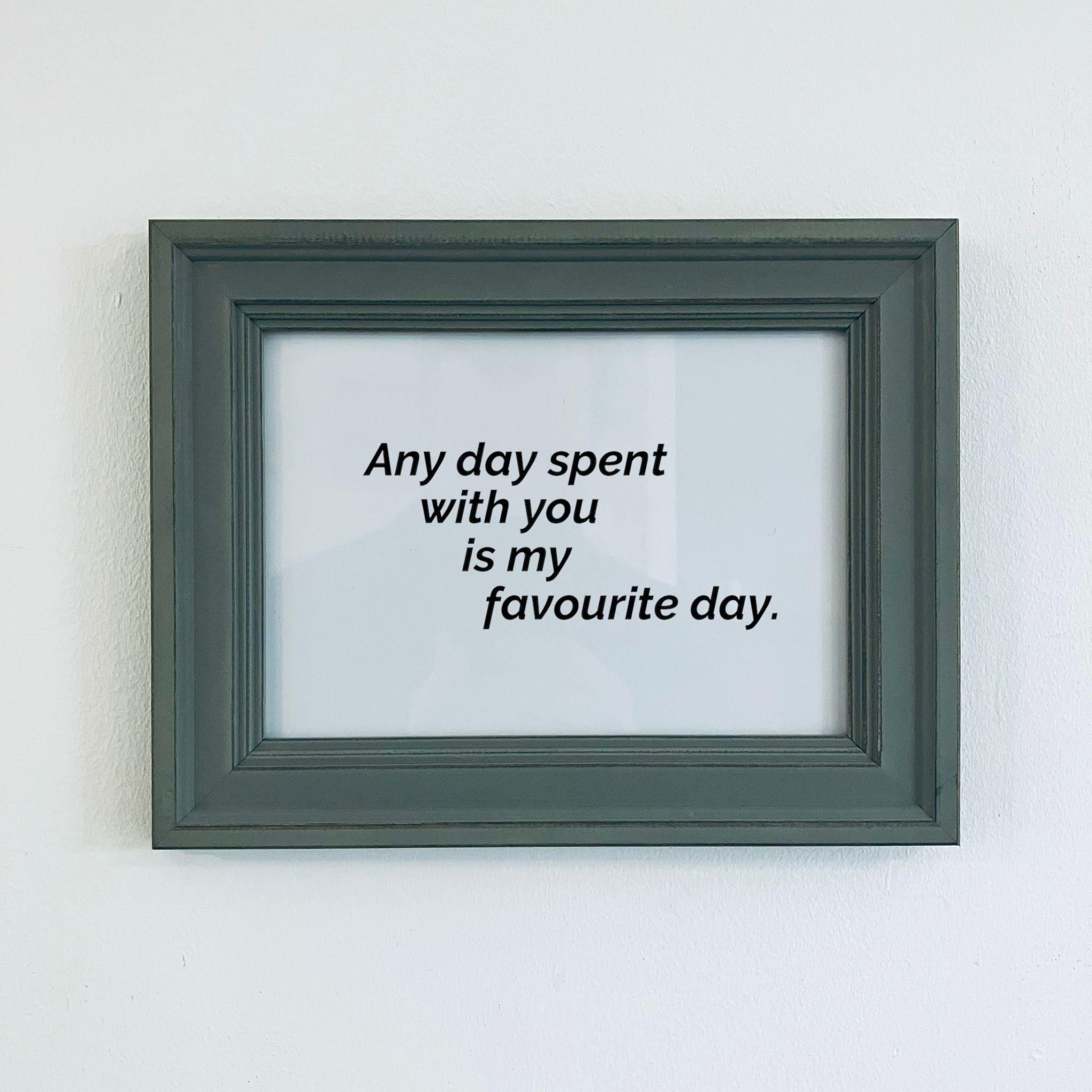 Rustic Green Framed Love Quote Print Valentine&#39;s Day Gift Friend Girlfriend Boyfriend Anniversar