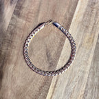 Vintage Rose Tone Curb Chain Bracelet Large Size