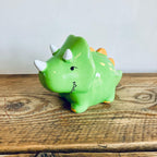 Children&#39;s Novelty Retro Dinosaur Stegosaurus Piggy Bank Green 18cm Unique Gift