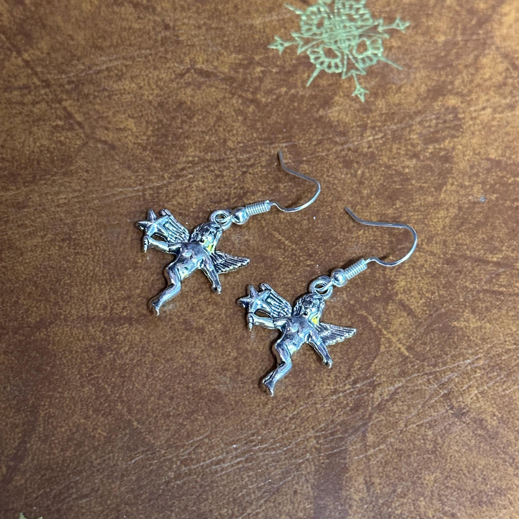 Handmade Fairy Angel Themed Drop Earrings Silver Tone Charm Dangle Earrings Various
