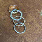 Vintage Costume Ring Bundle Silver/Gold Tone Stackable Rings Collection 4 Pieces - Size P 1/2