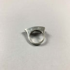 Vintage Rare Unique 925 Sterling Silver Amethyst Geometric Minimalist Style Heavy Ring Gift - Size Q
