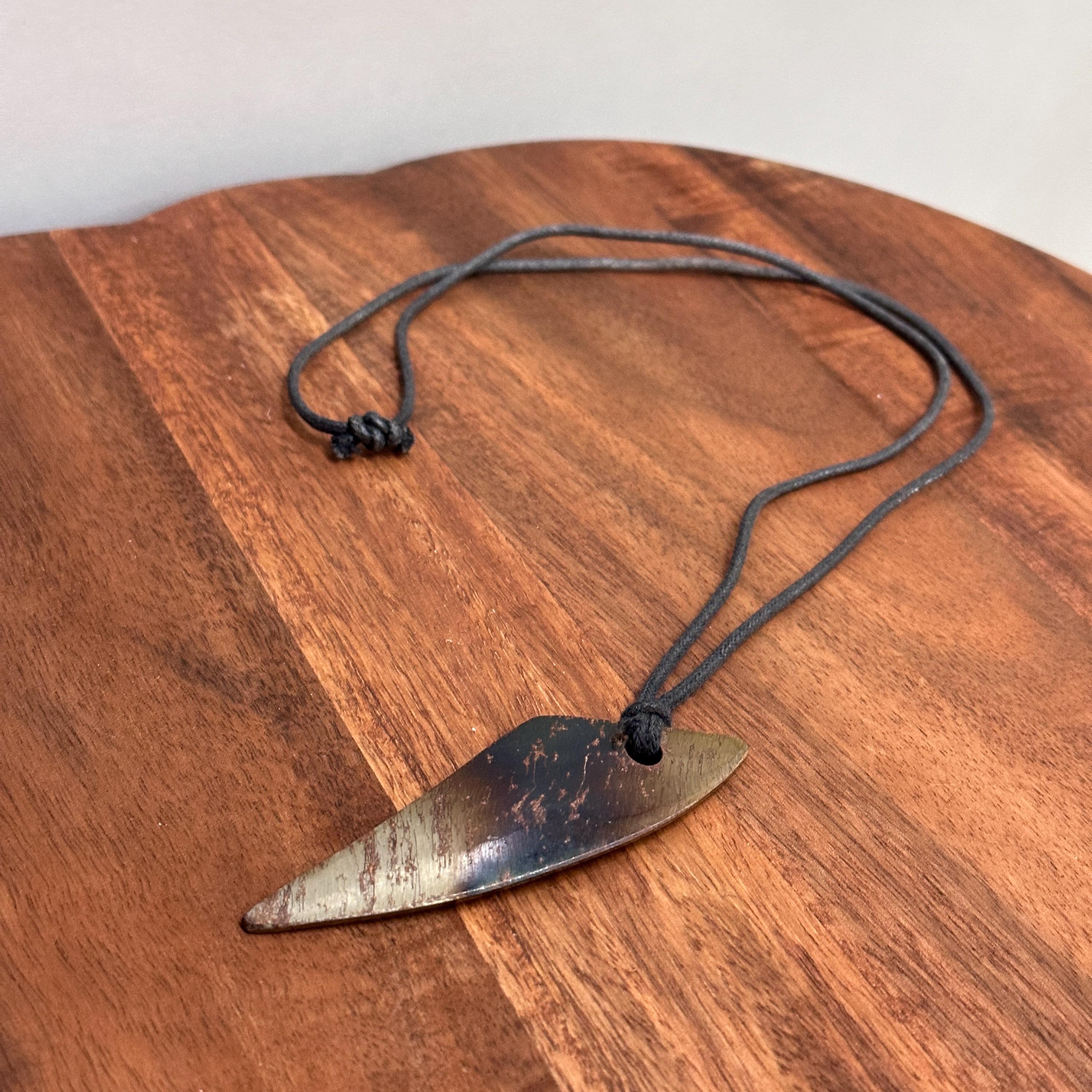 Vintage Ethnic Tribal Metal Tooth Surfer Choker Necklace