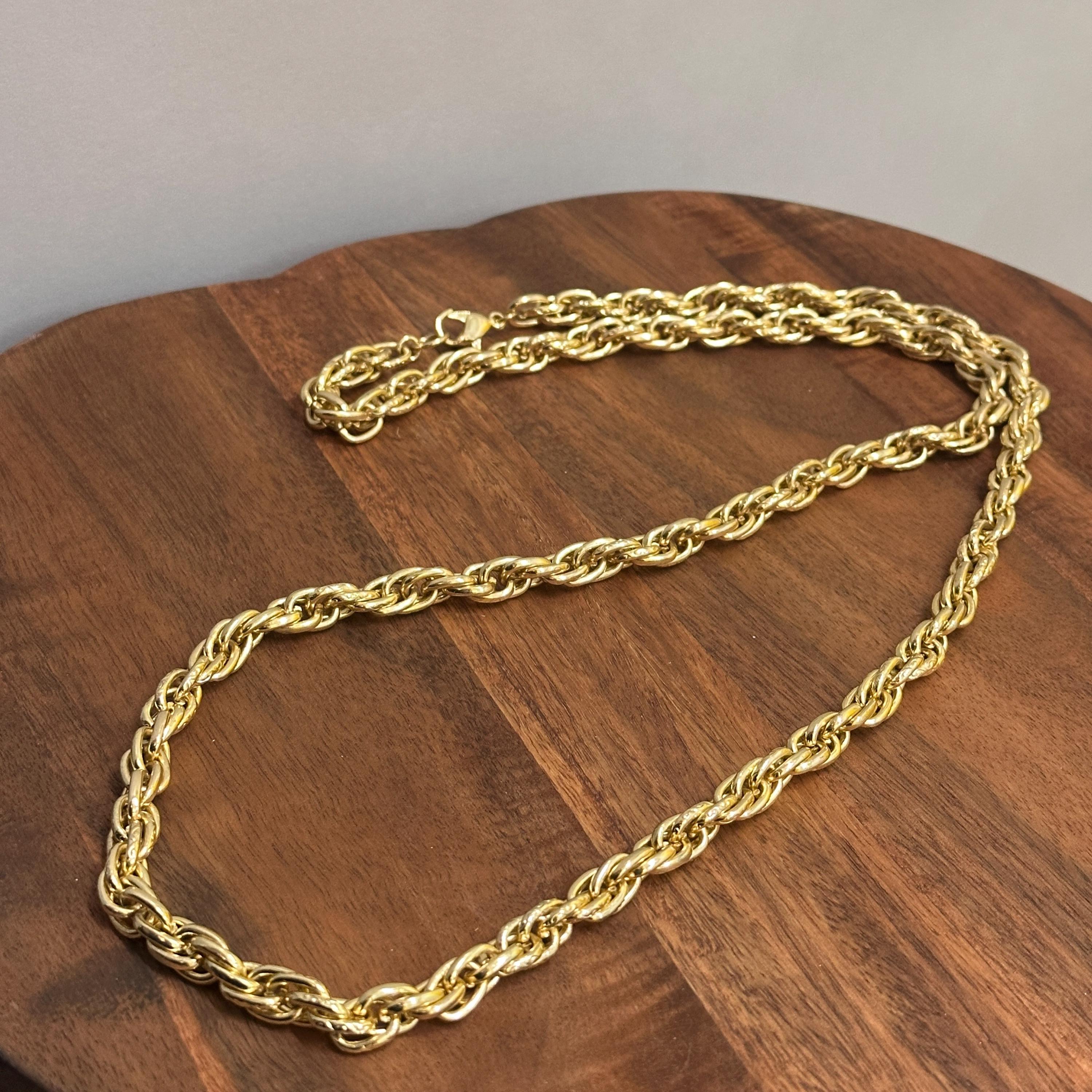 Vintage Chunky Gold Tone Costume Jewellery Necklace
