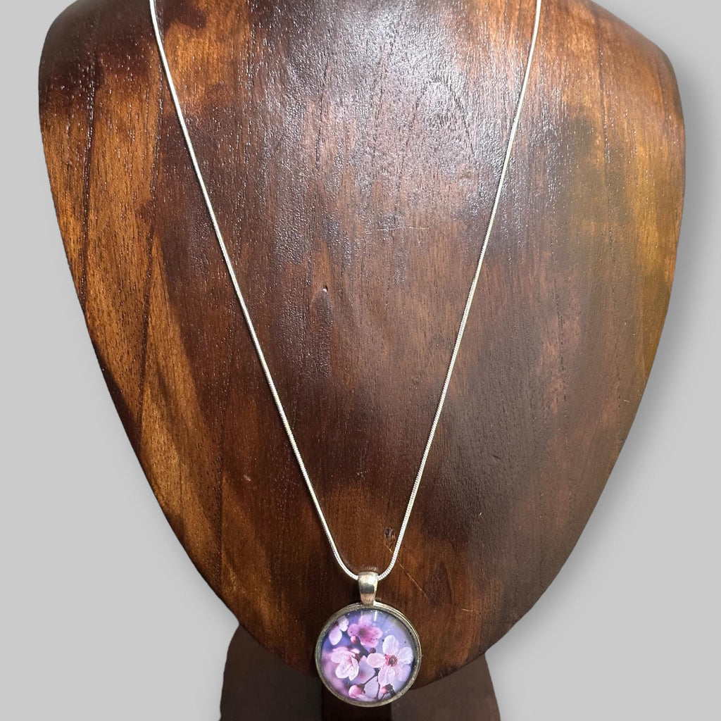 Vintage Mid-Century 50s/60s Cherry Blossom Floral Pendant Necklace