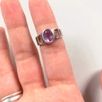 Vintage 925 Silver Ring With Purple Stone Size M