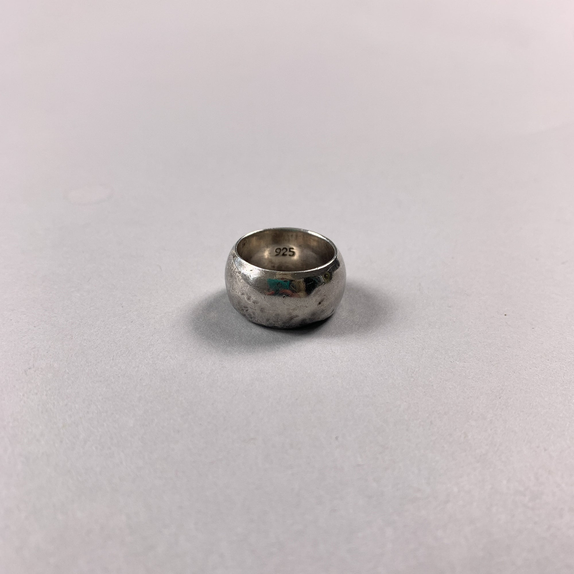 Vintage Unisex 925 Sterling Silver Plain Ring Band Size N