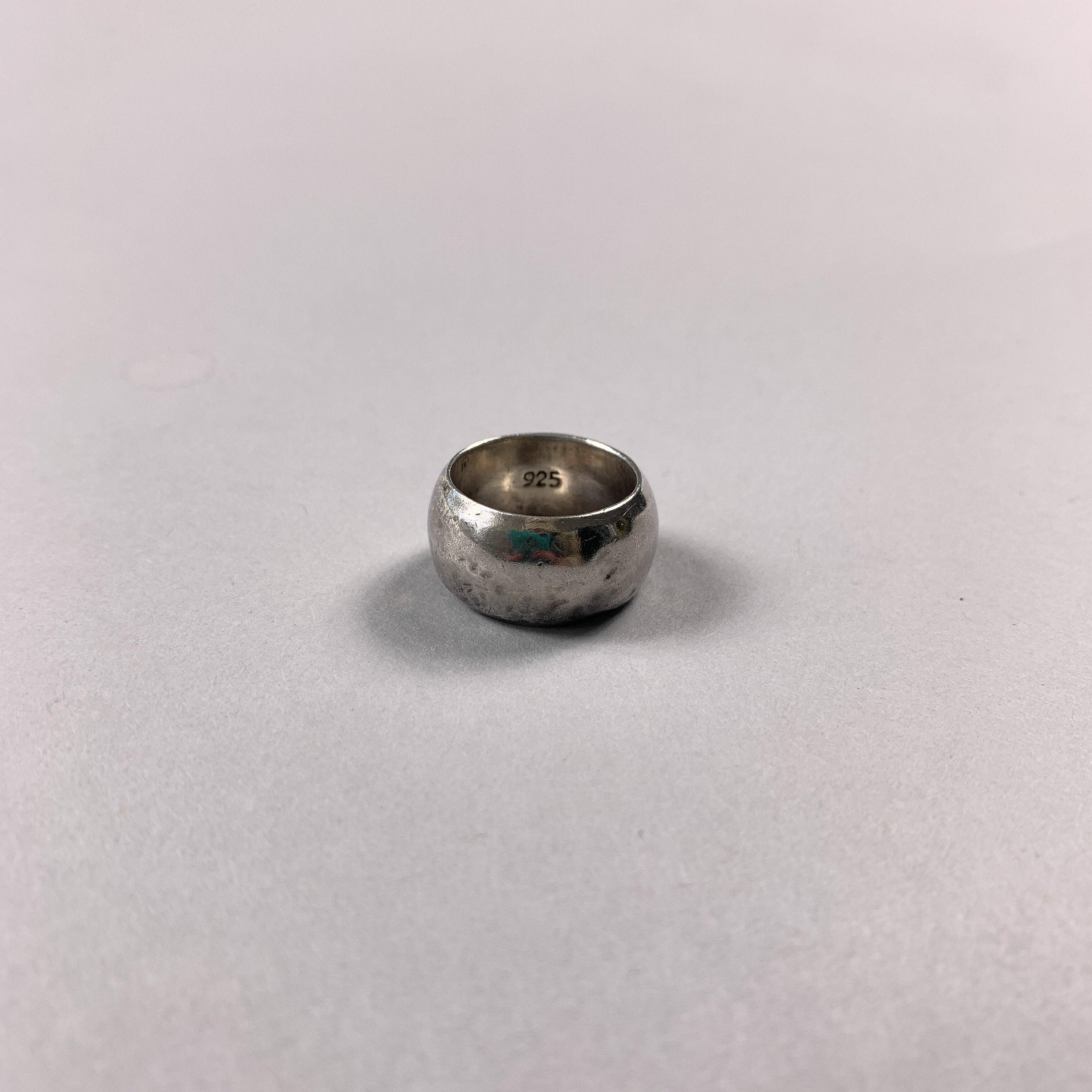 Vintage Unisex 925 Sterling Silver Plain Ring Band Size N