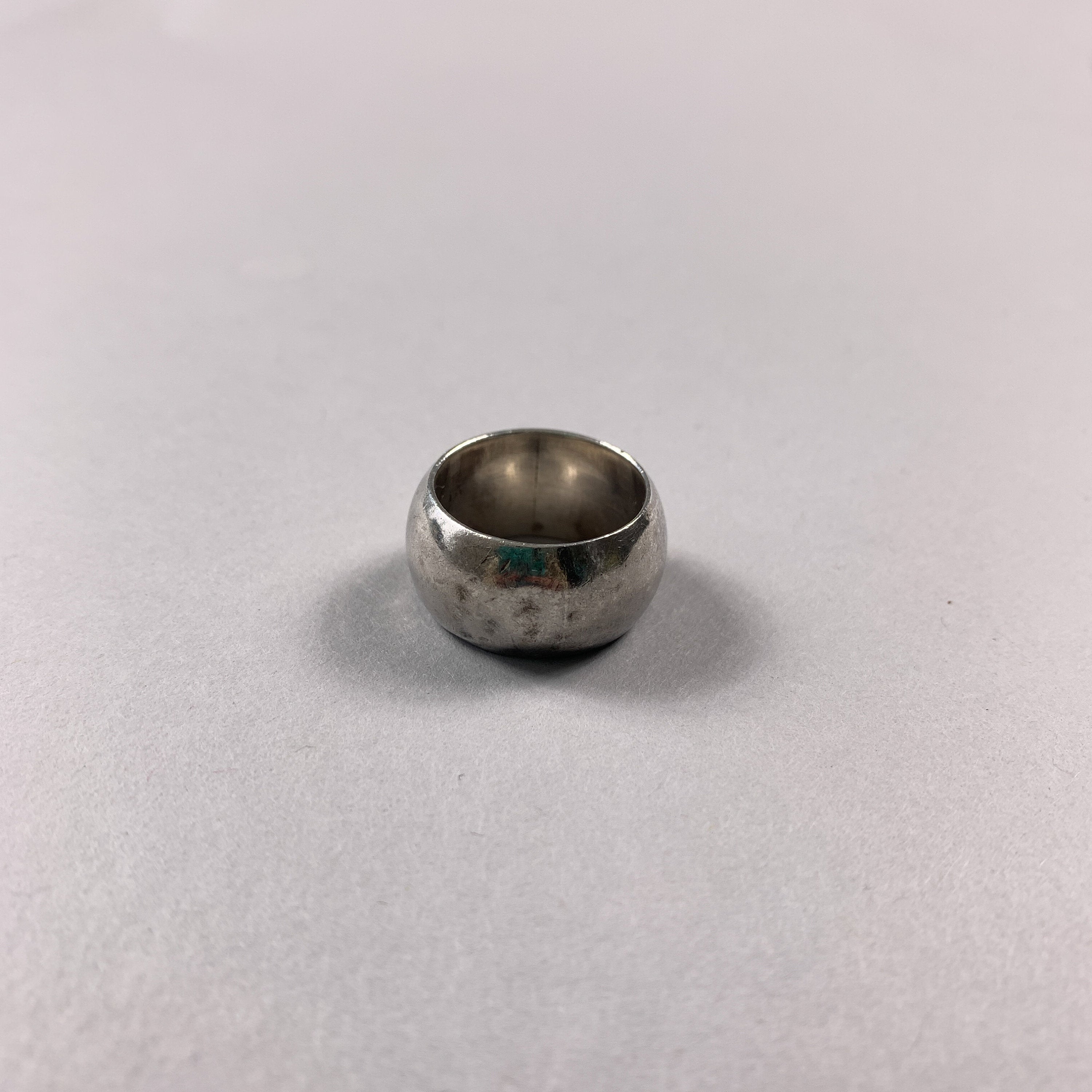 Vintage Unisex 925 Sterling Silver Plain Ring Band Size N