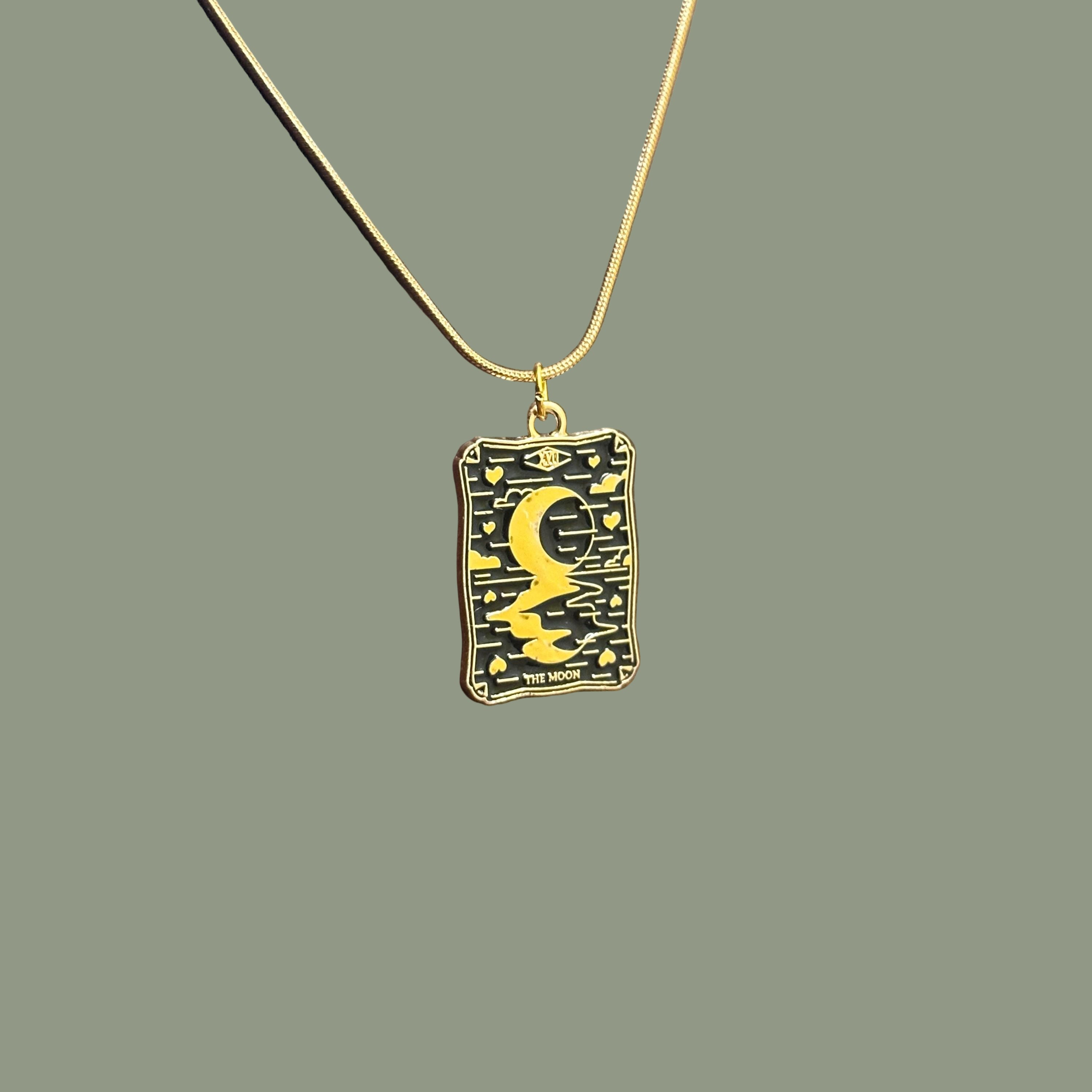 the moon tarot card pendant necklace