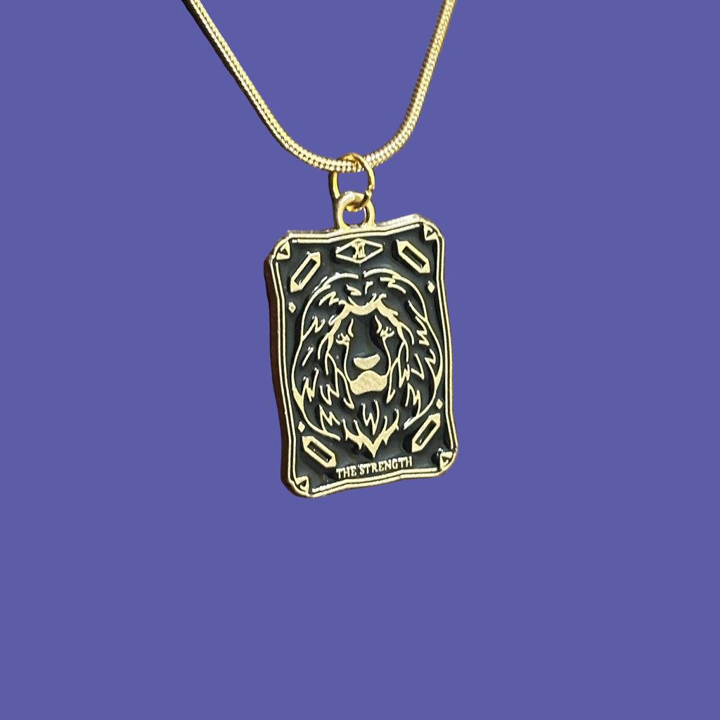 The Strength Tarot Card Pendant Necklace
