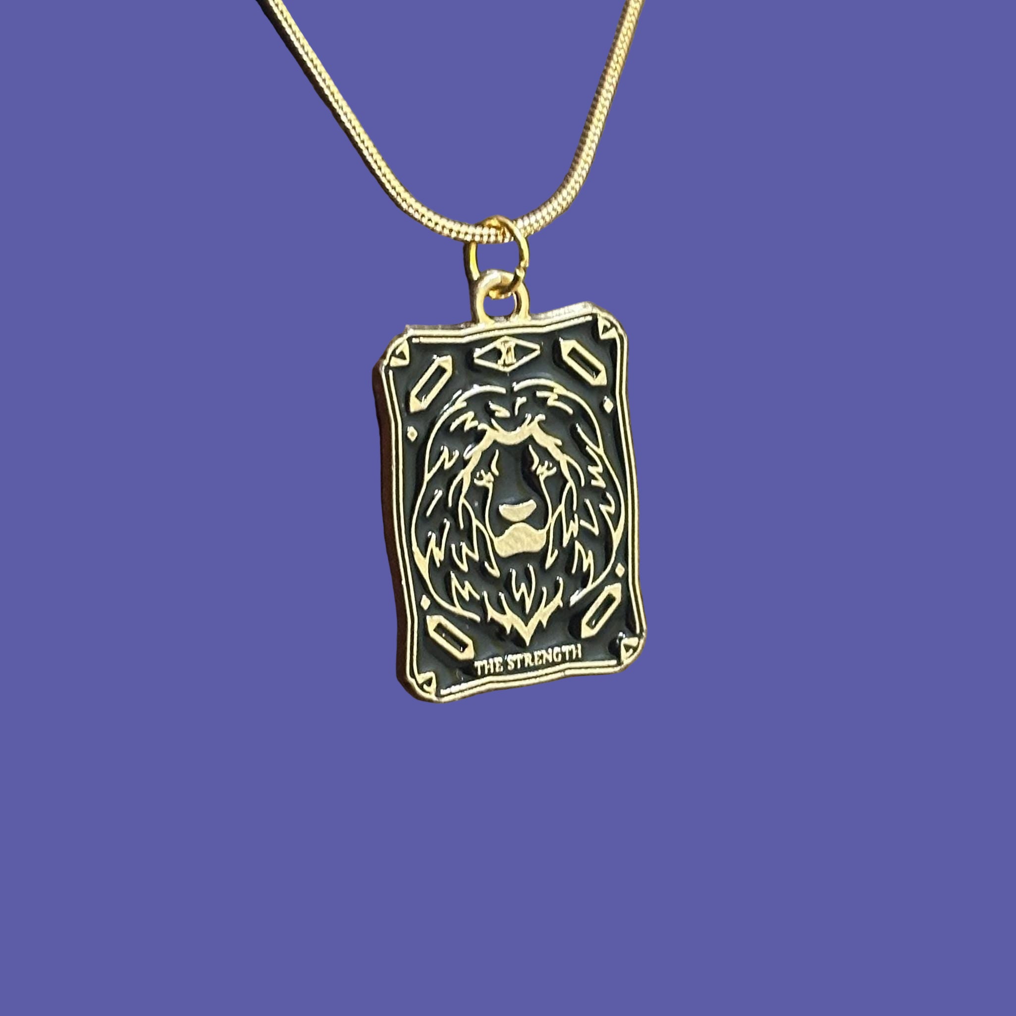 The Strength Tarot Card Pendant Necklace